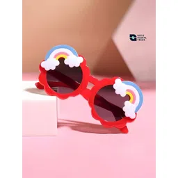 ORTIS GLOBAL TRADE Unisex Kids Black Lens & Red Round Sunglasses with-picture-31