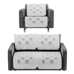 Kuber Industries Grey Printed Cotton Sofa Cover image 4