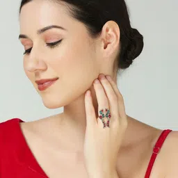 fabula Set Of 2 Artificial Stones Studded Finger Ring image 5