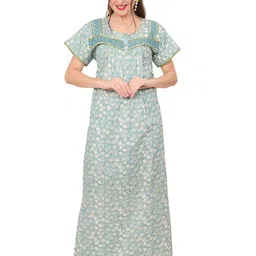 Ms.Lingies Women Printed Pure Cotton Maxi Nightdress-picture-24