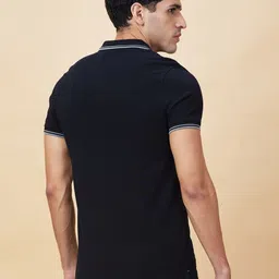 Being Human Men Solid Polo Collar Cotton T-shirt image 4