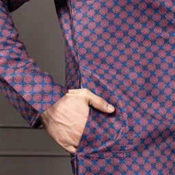 EKYAA Men Printed Thread Work Kurta image 2