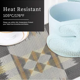 LUXEHOME INTERNATIONAL Black & Grey 6 Pieces Textured Anti-Skid Table Placemats image 3