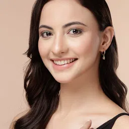 Scintillare By Sukkhi Gold-Plated Cubic Zirconia Studded Circular Shaped Hoop Earrings image 3