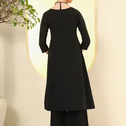 Sangria Women Ethnic Motifs Printed A-Line Kurta with Palazzo image 5