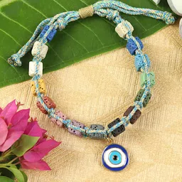 Asthetika Artificial Beaded Bracelet Evil Eye Rakhi With Roli Chawal-picture-18