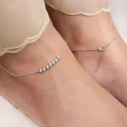GIVA Rhodium-Plated Anklet-picture-39