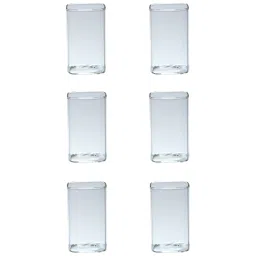 ceradeco Transparent 260 ml Glass Small Square Shaped (Set of 6) Everyday Glasses image 2