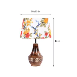 Tokyo Multicolour Fabric Shade Night Lamp With Wood Base By BrightDaisy image 3
