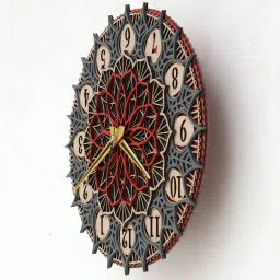 shribalajiarts Laser Cut Design MDF Wall Clock Living Room image 5