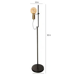 kapoor lampshades Malcolm Adjustable Matte Shade Floor Lamp With Black & Matt Gold / Brass Base image 4