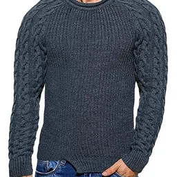 HERE&NOW Men Round Neck Pullover Sweaters-picture-39