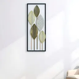 royaloak Yellow Textured Metal Wall Hangings image 1