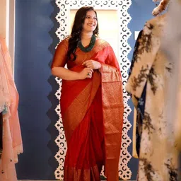 Areca Designer Paisley Zari Pure Silk Designer Banarasi Saree-image-88