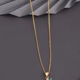 vimalnath sales American Diamond Studded Claire Upin Pendant With Chain on Pure 925 Silver. image 2