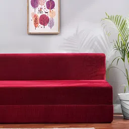 Solis Primus Comfort for all Maroon 3 Seater Foam Fold Out Sofa Cum Bed image 2