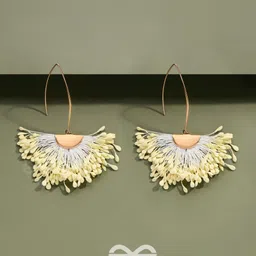 EVERSTYLISH Stainless Steel Artificial Stones and Beads Studded Floral Drop Earrings image 5
