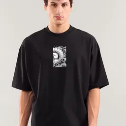 Crazymonk Graphic Printed Drop-Shoulder Sleeves Cotton Oversized T-shirt image 2