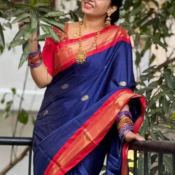SILKWEAR Ethnic Motifs Zari Silk Cotton Mysore Silk Saree image 2