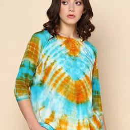 Chandbaali Women Tie and Dye Round Neck Regular Top-image-58