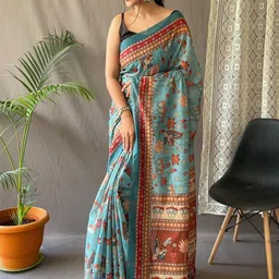 Mameraa Ethnic Motifs Art Silk Handloom Saree-image-11