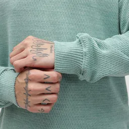 The Roadster Life Co. Self Design Drop-Shoulder Sleeves Pullover image 3