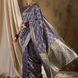 Suha Woven Design Zari Art Silk Banarasi Saree image 4