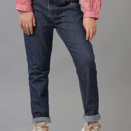 UNDER FOURTEEN ONLY Girls Regular Fit Mid-Rise Light Fade Cotton Jeans-picture-20