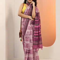 Libas Ethnic Motifs Printed Saree with Tassels Border and Blouse Piece-picture-35