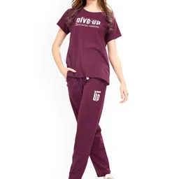 WEET Women Printed Round Neck Pure Cotton T-shirt & Trousers image 2