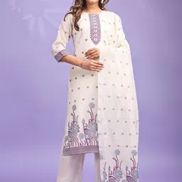 Dhyey Fashion Women Floral Printed Chanderi Cotton Kurti-image-8