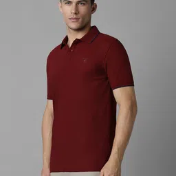 Louis Philippe Sport Men Solid Polo Collar Cotton Slim Fit T-shirt image 3