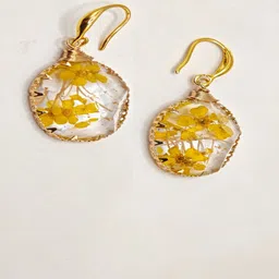 SAPRAA TRENDS Gold-Plated Oval Shaped Drop Earrings image 5