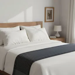 Tharunsha Elite Black & Black Geometric AC Room 300 GSM Blanket image 2