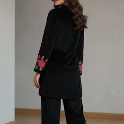 MARC LOUIS Embroidered V-Neck Top With Trousers Co-Ords image 5