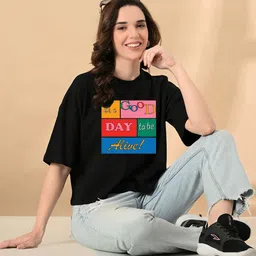 CORSICA Women Typography Printed Pure Cotton T-shirt-picture-34