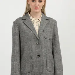 Tommy Hilfiger Checked Single-Breasted Blazers-picture-30