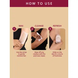 CARMESI Set Of 2 Deodorant Roll On - Floral Sunset 50ml & Wax Strips - 20 Strips, 4 Wipes image 2