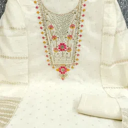 BlissFlair Art Silk Unstitched Dress Material image 4