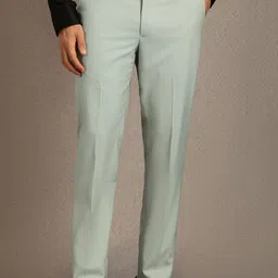 Louis Philippe Men Textured Flat Front Formal Trousers-picture-34