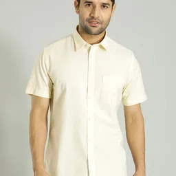 Indian Terrain Men India Slim Spread Collar Solid Cotton Slim Fit Casual Shirt-picture-11