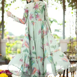 TextileNow Printed Square Neck Top & Palazzos With Shrug Co-Ords image 4