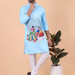 NAMASKAR Men Embroidered Thread Work Kurta-image-71