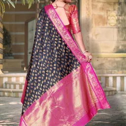 jayant creation Black Silk Blend Barasi Sarees image 3