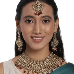 Anouk Gold-Plated Stones Studded & Beaded Jewellery Set image 3