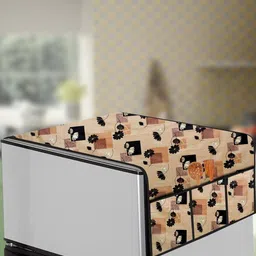 The Furnishing Tree Beige Printed Refrigerator Cover-picture-27