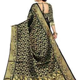 jayant creation Black Cotton Blend Kanjeevaram Sarees image 2