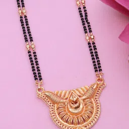 Ramdev Art Fashion Jwellery Gold-Plated Artificial Beaded Long Mangalsutra image 2