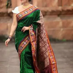 Jatin Fashion Woven Design Zari Art Silk Handloom Sambalpuri Saree image 3