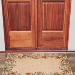 Aura Beige & Green Printed Anti Skid Doormat-image-62